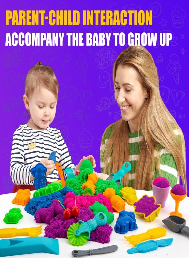 Asoxt Sensory Bin for Boy Girl Kid Toy - 43pcs Play Sand Art Kit with Sandbox, 4lb Color Sand, 17 Molds, Sensory Toy Birthday Gift for Girl Toddler Ages 3-8 - Image 5